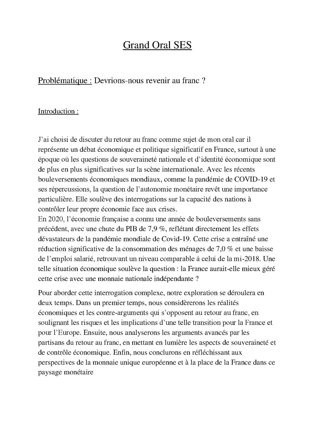 Grand Oral SES