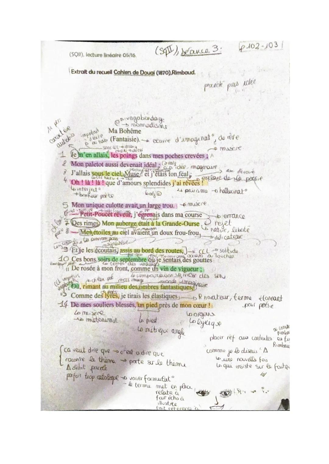 9'
Introduction:
Ma bohème est le dernier poème du recueil de poésie d'Arthur Rimbaud les cahiers de
Douai publié en 1870. Ce recueil est éc