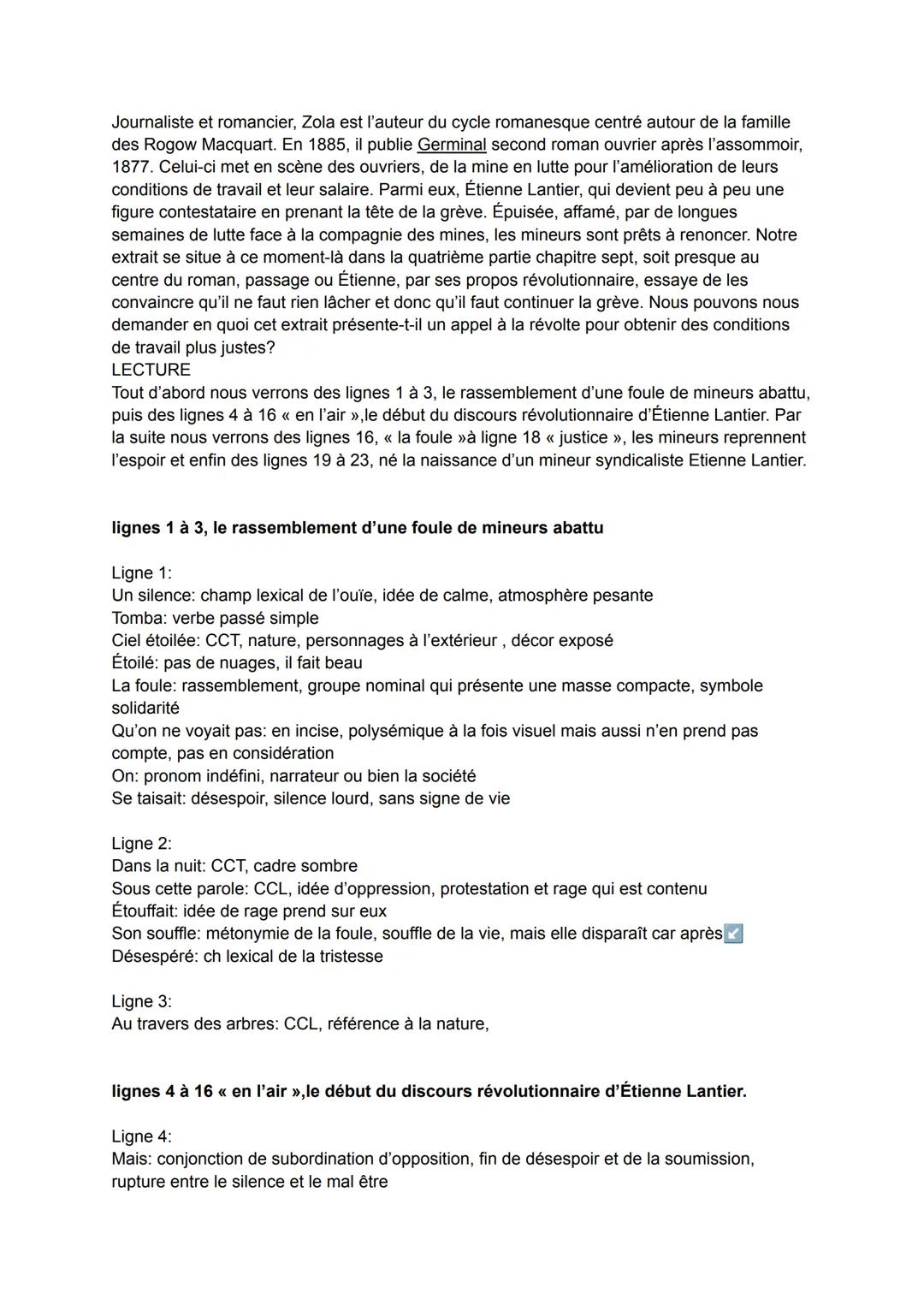 Journaliste et romancier, Zola est l'auteur du cycle romanesque centré autour de la famille
des Rogow Macquart. En 1885, il publie Germinal