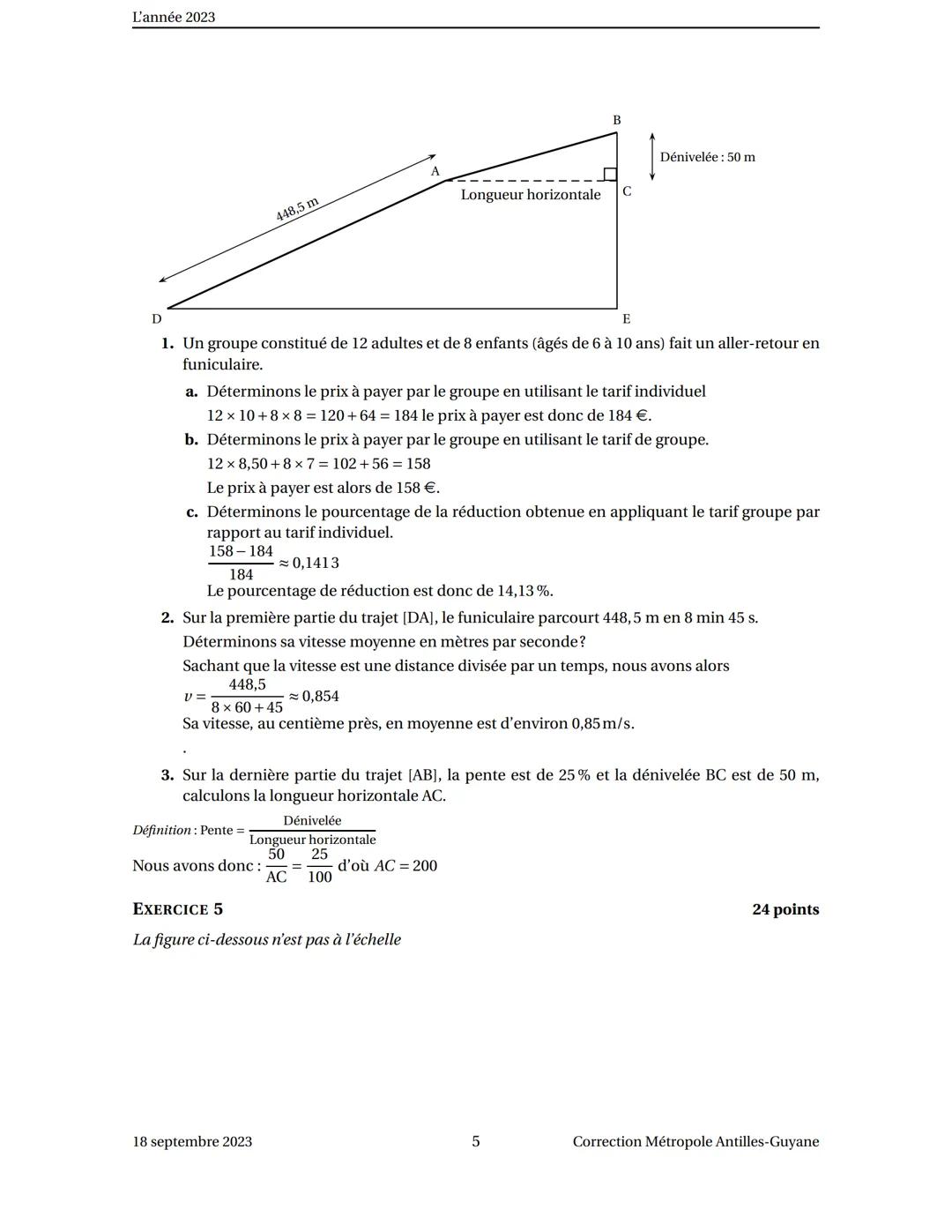 Diplôme national du Brevet
Métropole Antilles-Guyane 18 septembre 2023
Durée: 2 heures
Indications portant sur l'ensemble du sujet.
Toutes l