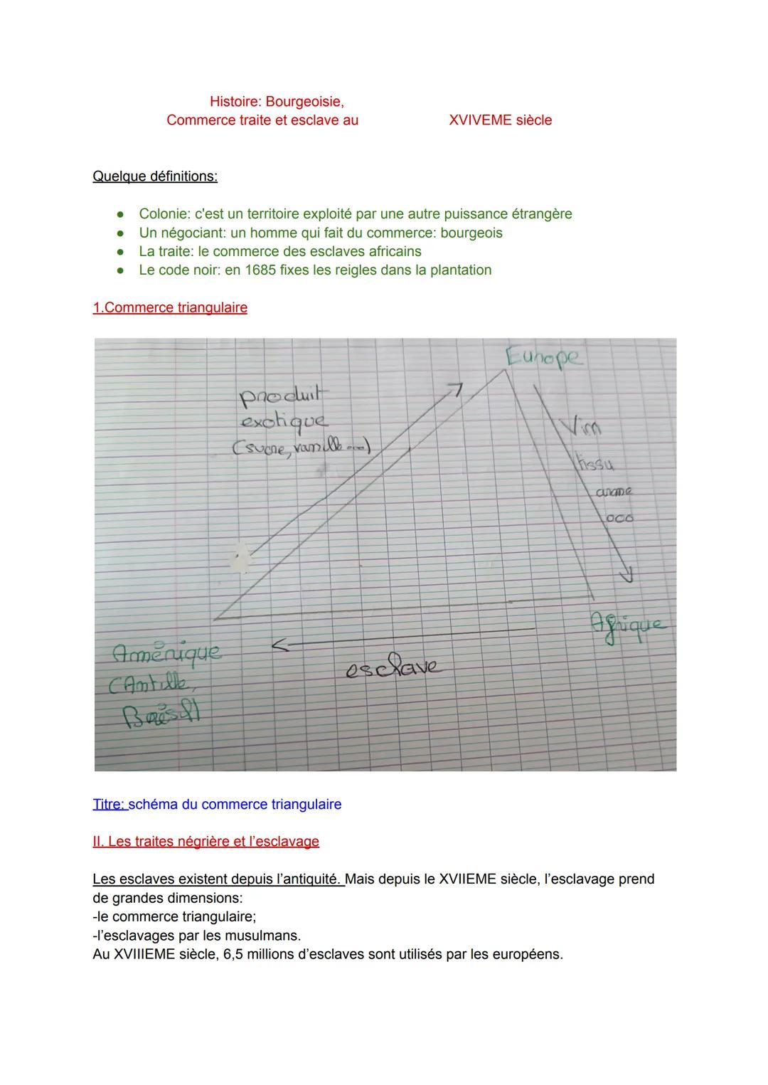 Histoire: Bourgeoisie,
Commerce traite et esclave au
XVIVEME siècle
Quelque définitions:
.
•
•
Colonie: c'est un territoire exploité par une