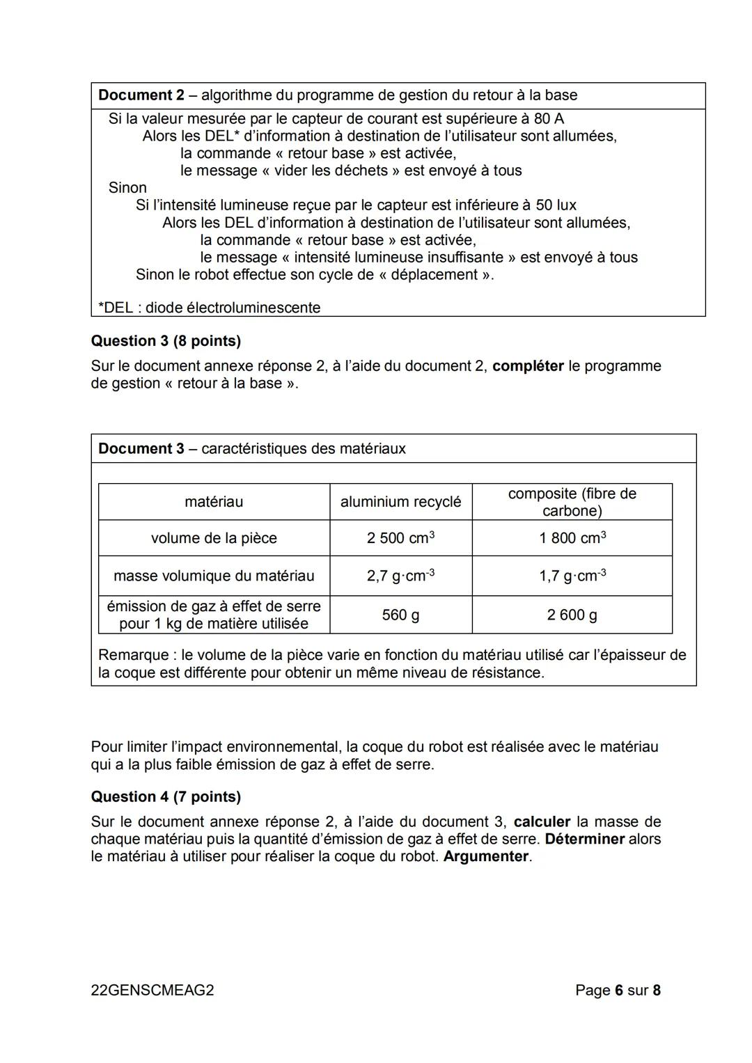 # TECHNOLOGIE
Durée 30 minutes - 25 points
Les essais et les démarches engagés, même non aboutis, seront pris en compte.
De plus en plus de