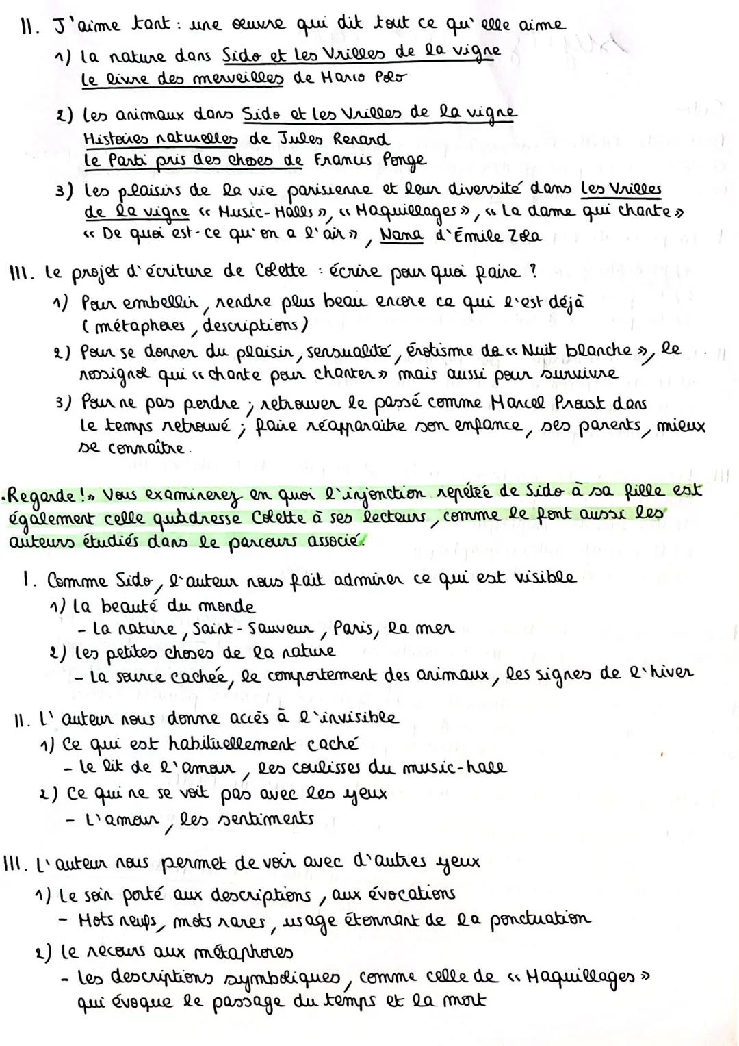 # sujets corrigés
Sido
Dans Sido, Colette écrit: "J'épēle, en moi, ce qui est l'apport de mon père,
ce qui est la part maternelle La famil