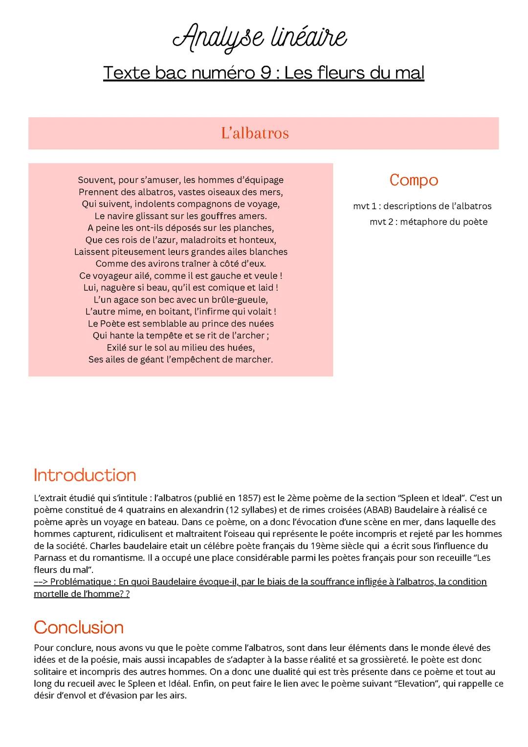 analyse l’albatros