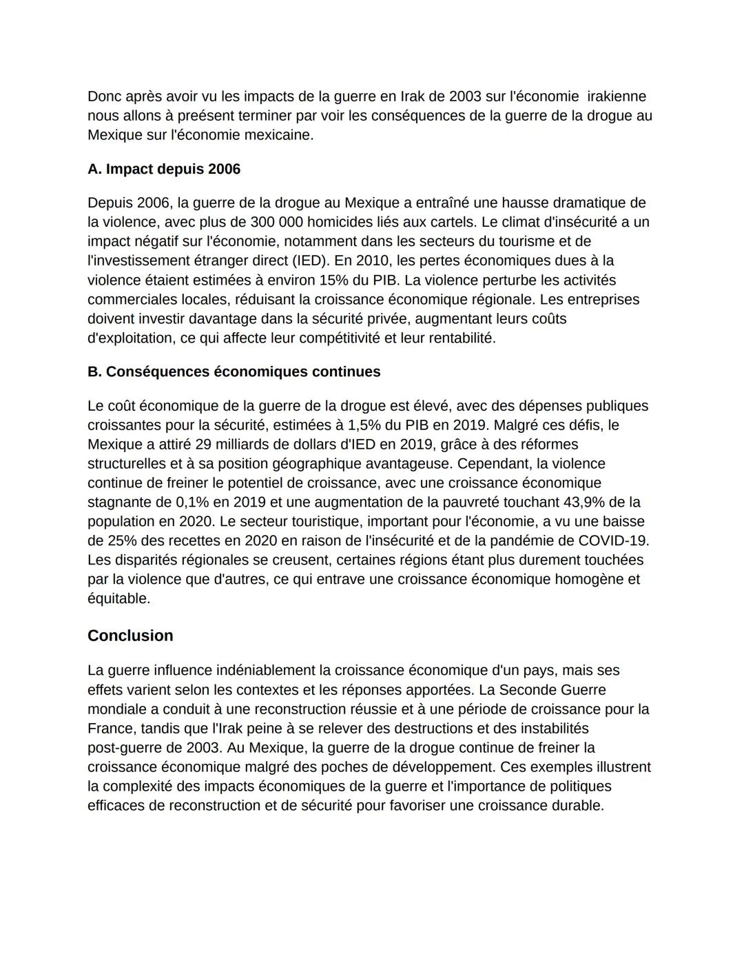 # Sujet de Grand Oral: La guerre influence-t-elle la
croissance économique d'un pays ?
Introduction
"L'argent est le nerf de la guerre", d