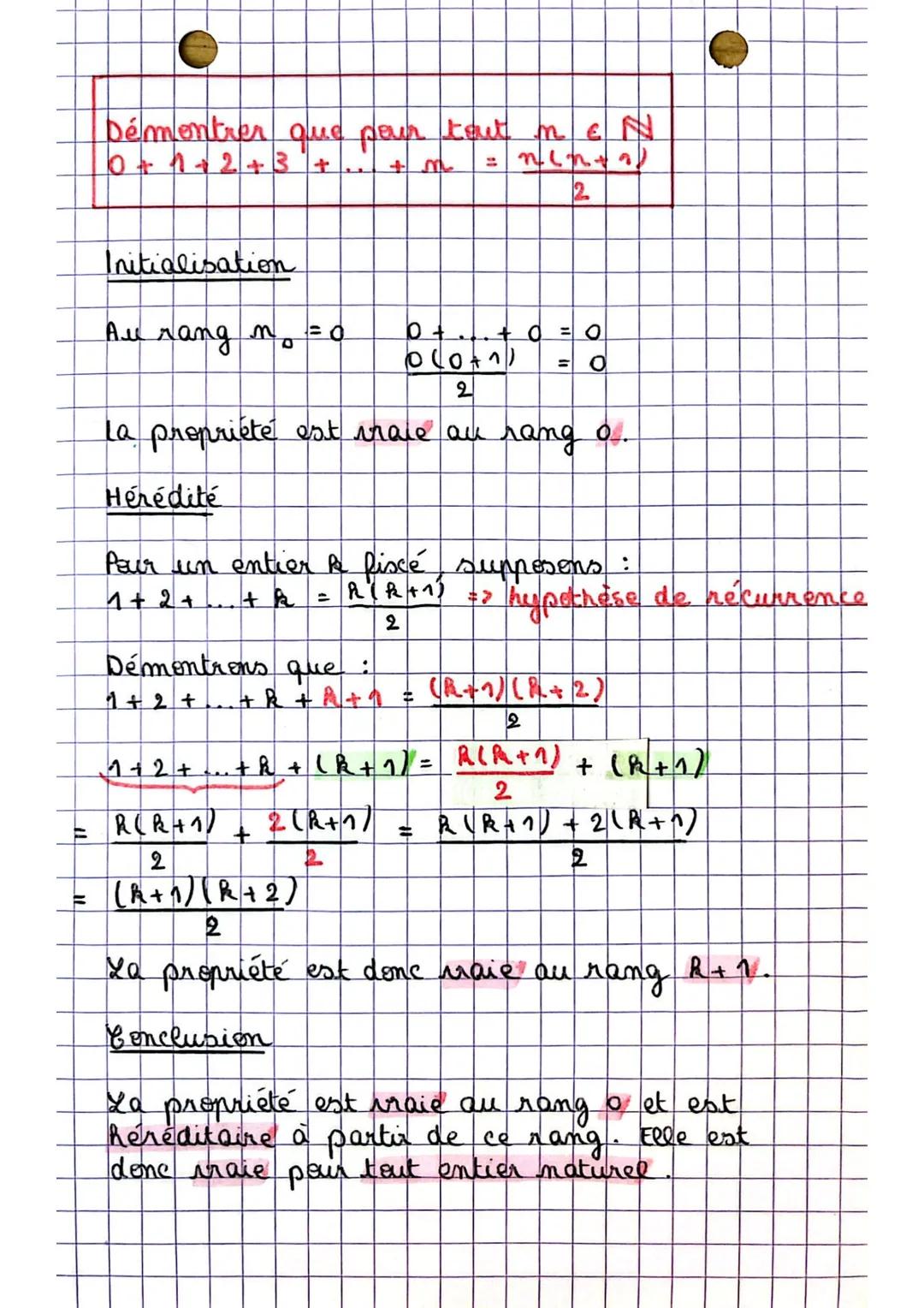 # Maths
Démonstration par récurrence
= forme de raisonnement qui vise à
démontrer une propriété portant sur
les entiers naturels.
Princip