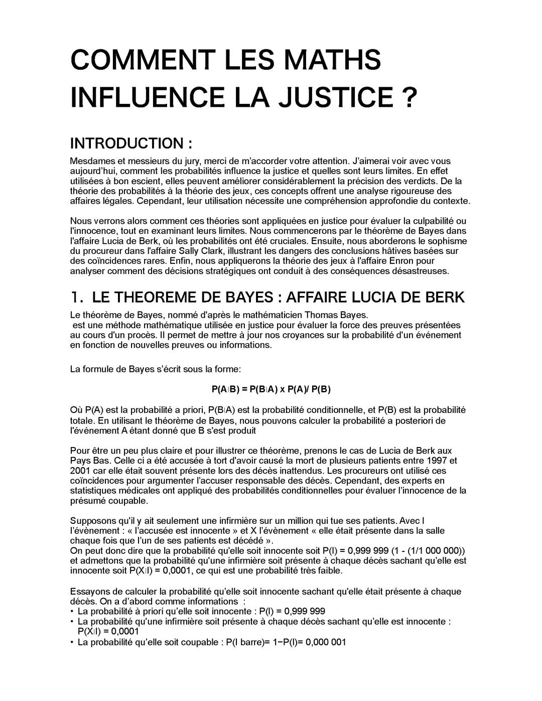 Grand Oral : Maths/Justice