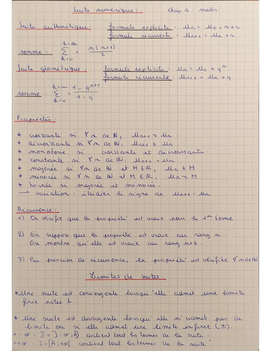 Fiche de révision bac de maths