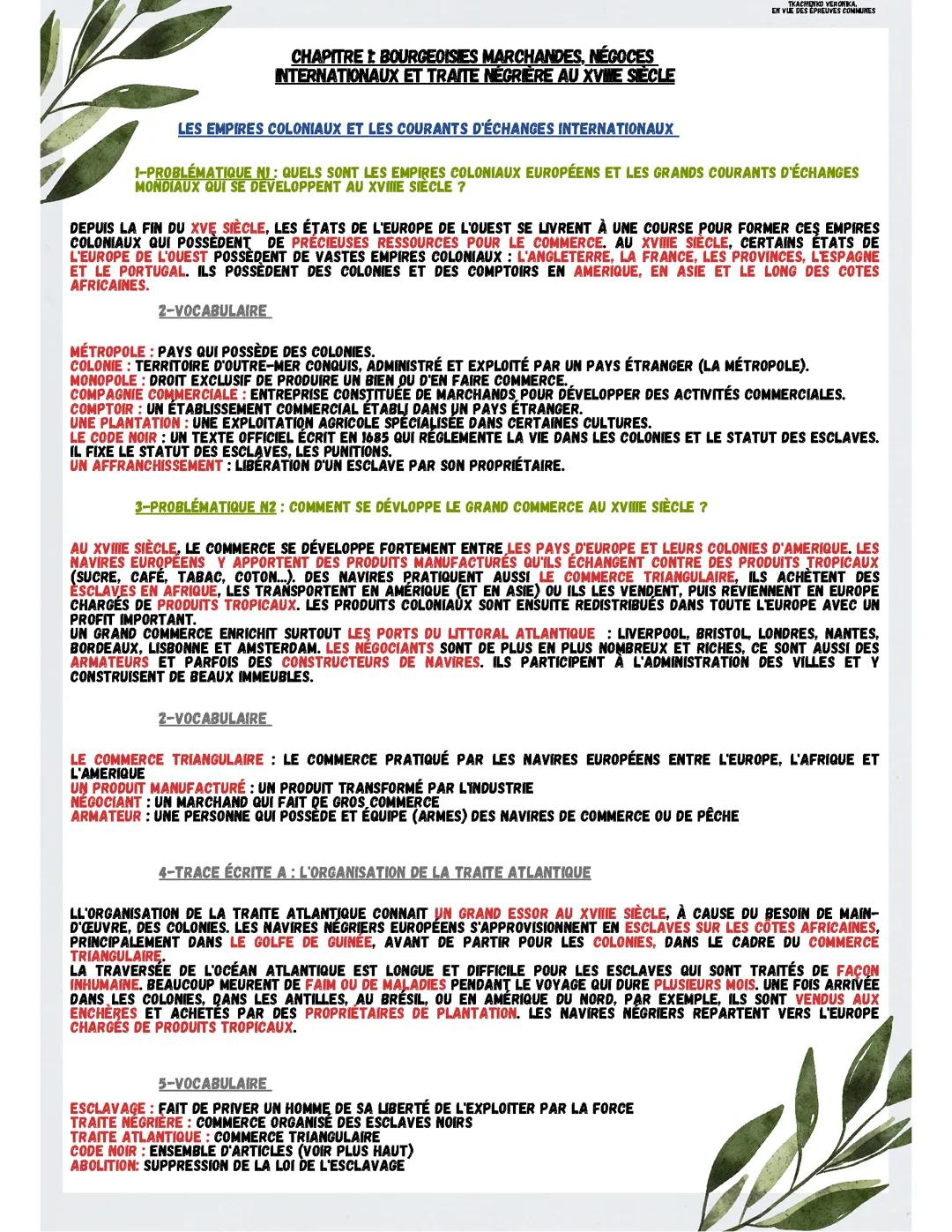 Bourgeoisies marchandes, négoces internationaux et traite négrière au XVIIIe siècle