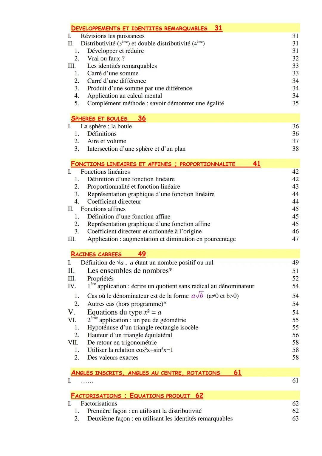 Programme de 3ème en mathématiques
NOMBRES ENTIERS ET RATIONNELS 4
Arithmétique
I.
1.
Divisibilité
2.
Nombres premiers
3.
4.
5.
PGCD de deux