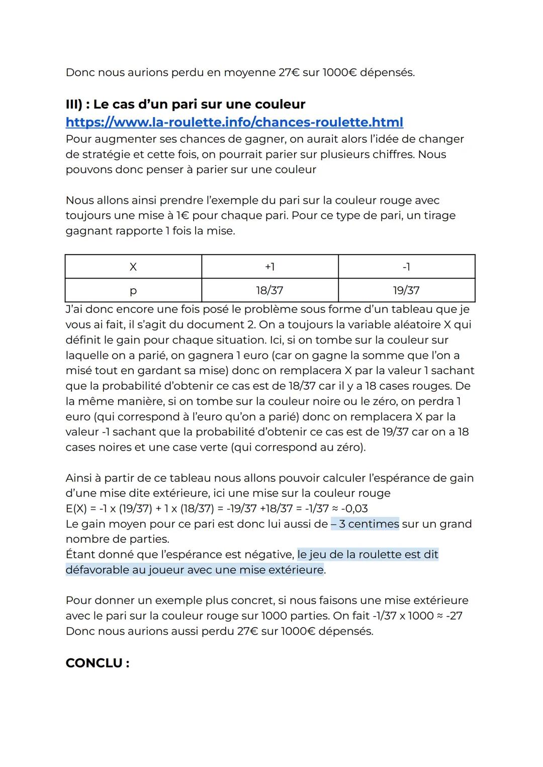 Maths:
PB: Le jeu de la roulette est-il un pari gagnant?
INTRO:
Imaginez James Bond au Casino Royal, plaçant ses jetons sur la roulette
av