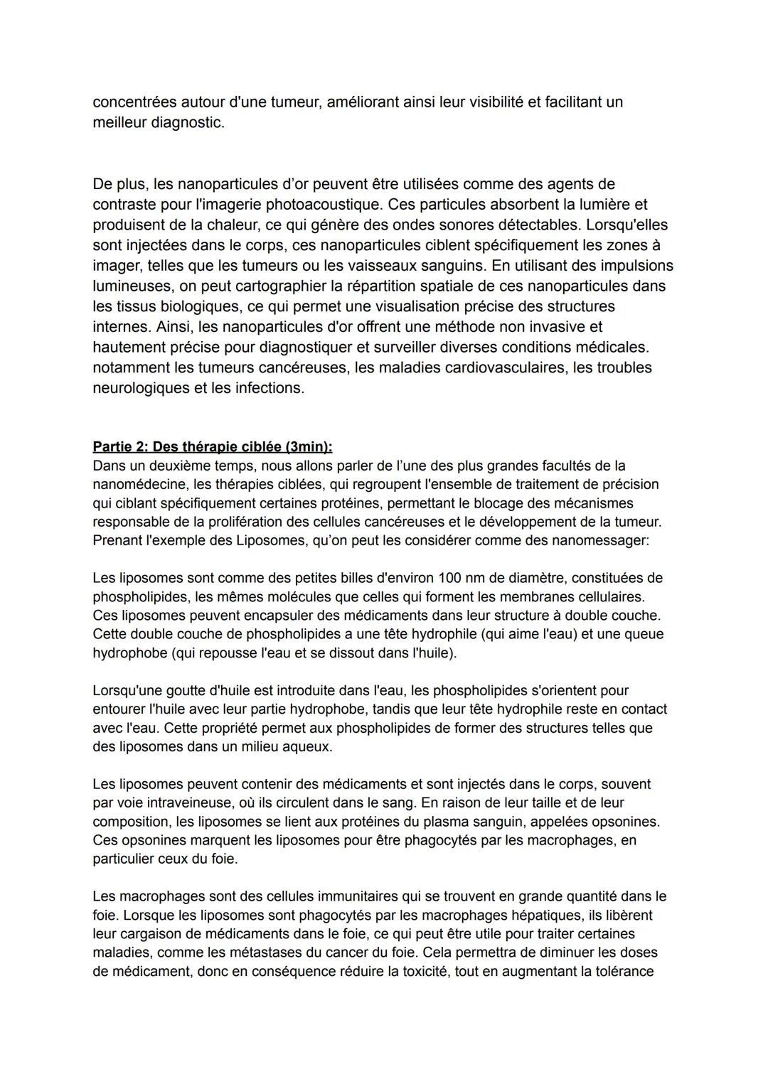 Le Grand Oral; svt et physique-chimie.
Sujet croisée 1: En quoi le développement de la nanomédecine représente-t-il une
véritable révolution