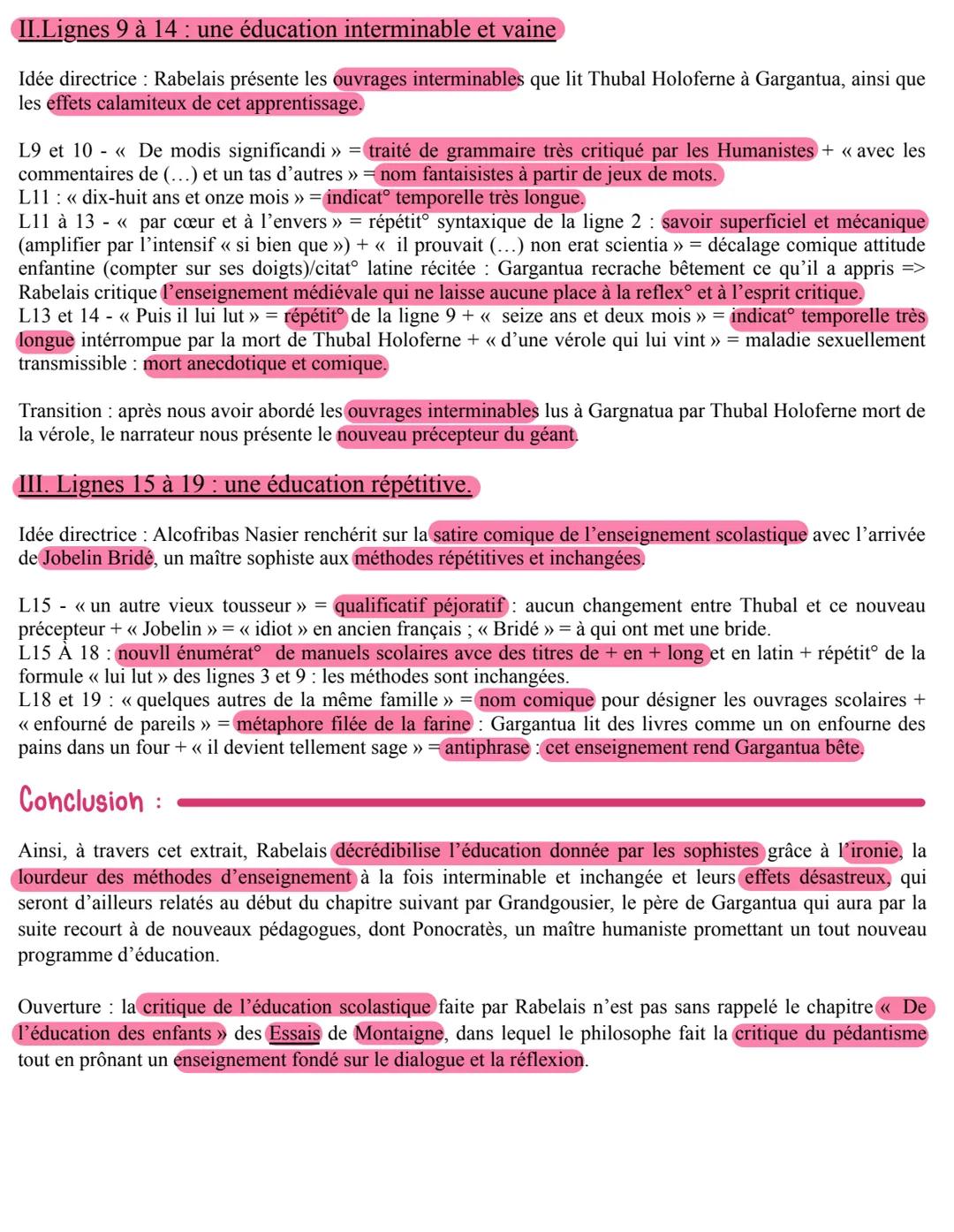 Texte 3 La satire de l'éducation scolastique
Introduction:
François Rabelais, médecin et romancier humaniste du XVIème siècle, publie Gargan