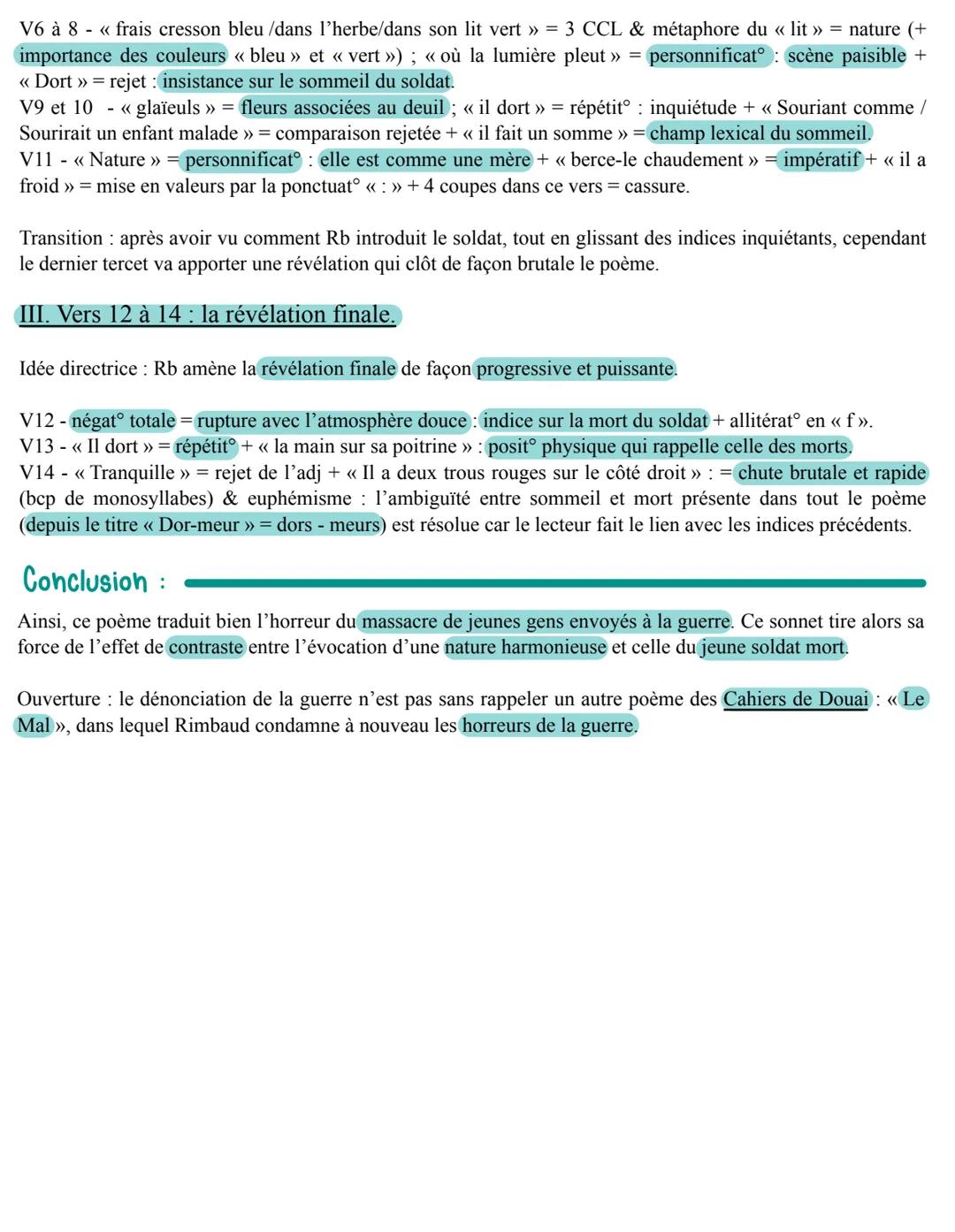 Texte 15 Le Dormeur du val
:
Introduction:
Arthur Rimbaud est un poète de la seconde moitié du XIXe siècle. Durant l'année 1870, alors qu'il