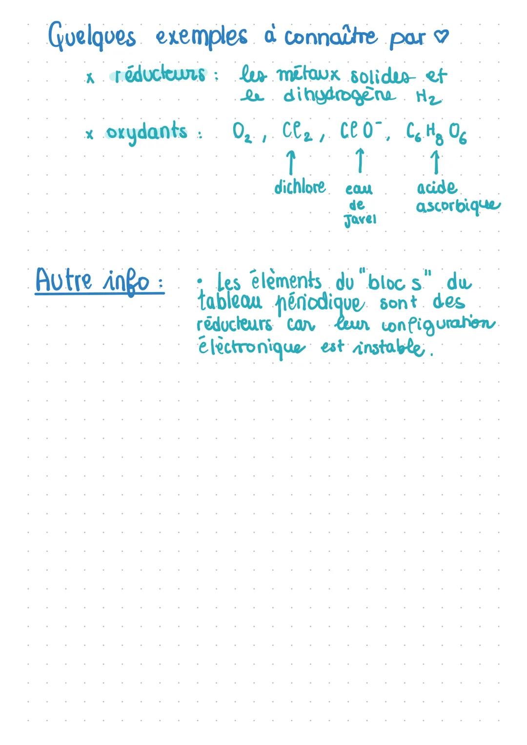 # Réactions d'oxydo-reduction
* Reaction d'oxydo-réduction
transfert d'e entre 2 espèces : oxydant
et réducteur.
* oxydant? espèce capa