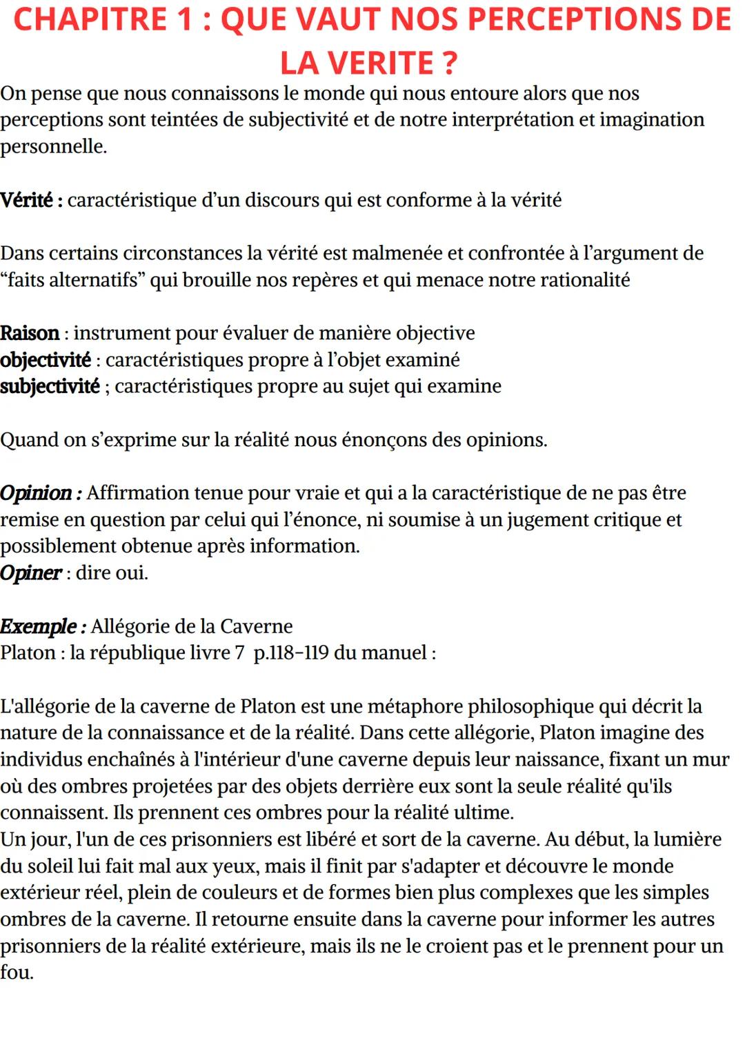 CHAPITRE 1: QUE VAUT NOS PERCEPTIONS DE
LA VERITE ?
On pense que nous connaissons le monde qui nous entoure alors que nos
perceptions sont t