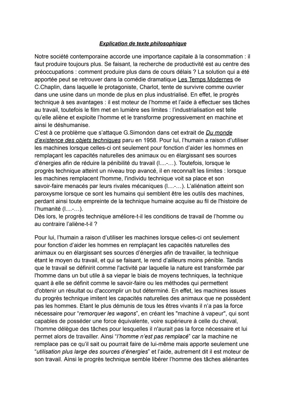 Explication de texte philosophique
Notre société contemporaine accorde une importance capitale à la consommation: il
faut produire toujours