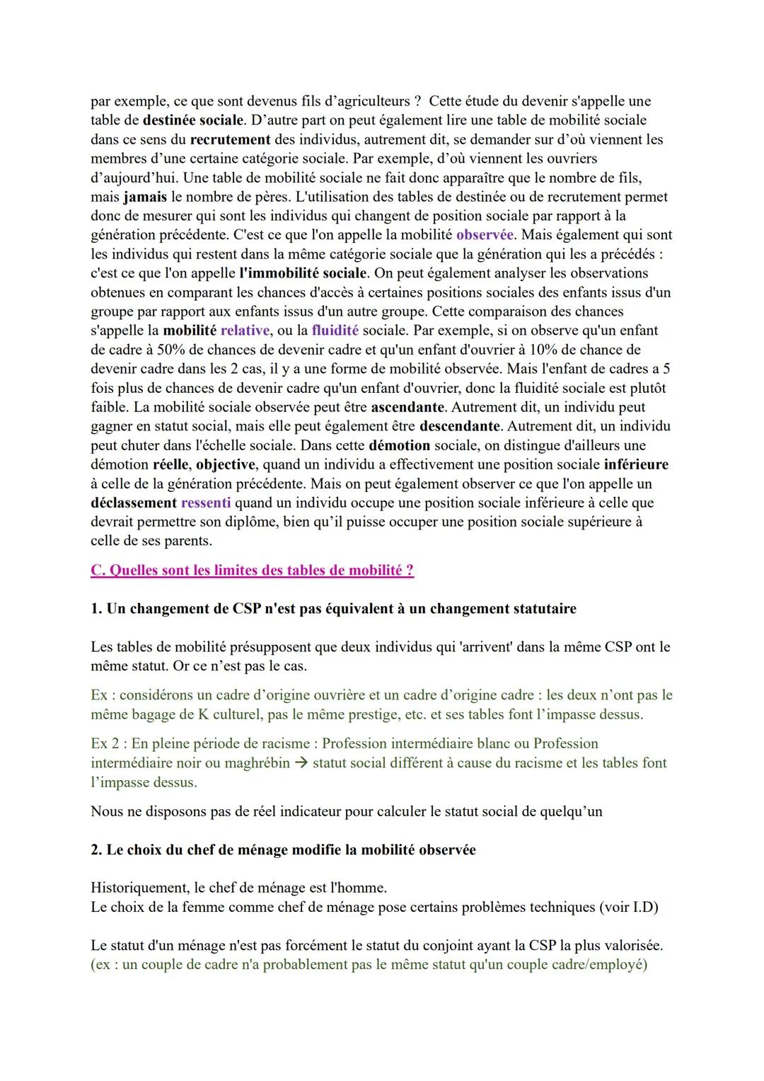 # Mobilité sociale
I. Quelles sont les mobilités sociales ?
A. Quelles sont les différentes formes de mobilités sociales ?
1. La mobilité