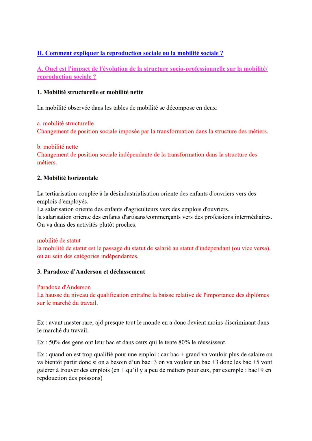 # Mobilité sociale
I. Quelles sont les mobilités sociales ?
A. Quelles sont les différentes formes de mobilités sociales ?
1. La mobilité
