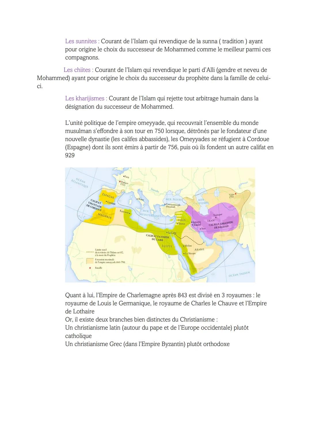 Méditerranée au Moyen-Age
|-
La division du bassin méditerranéen en trois espaces de civilisation ainsi que leur
contact:
Au VIIIème siècl