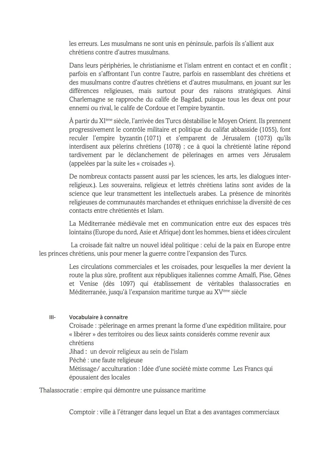 Méditerranée au Moyen-Age
|-
La division du bassin méditerranéen en trois espaces de civilisation ainsi que leur
contact:
Au VIIIème siècl