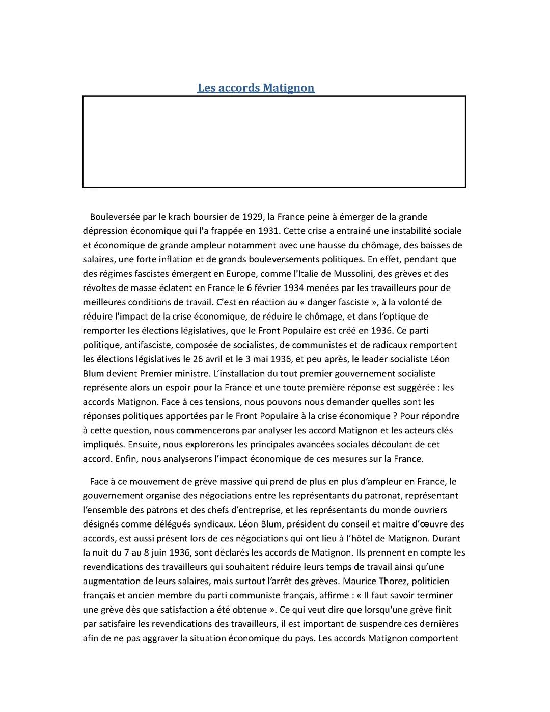 Dissertation les accords de Matignon