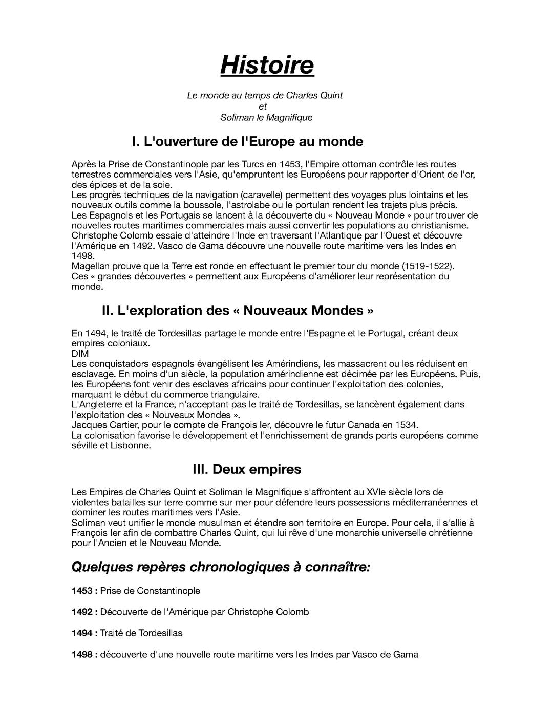 Le monde au temps de Charles QuintetSoliman le Magnifique