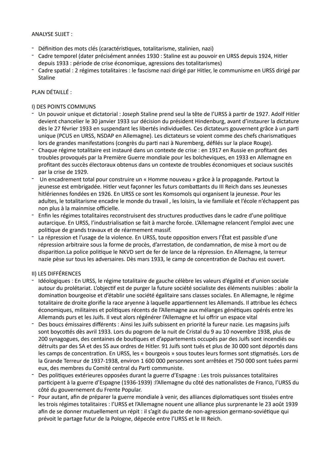 # CHAPITRE 2: LES RÉGIMES TOTALITAIRES
SUJET 1: COMMENT LES TOTALITARISMES METTENT-ILS EN DANGER LA PAIX DANS LES ANNÉES 1930:
ANALYSE SUJ