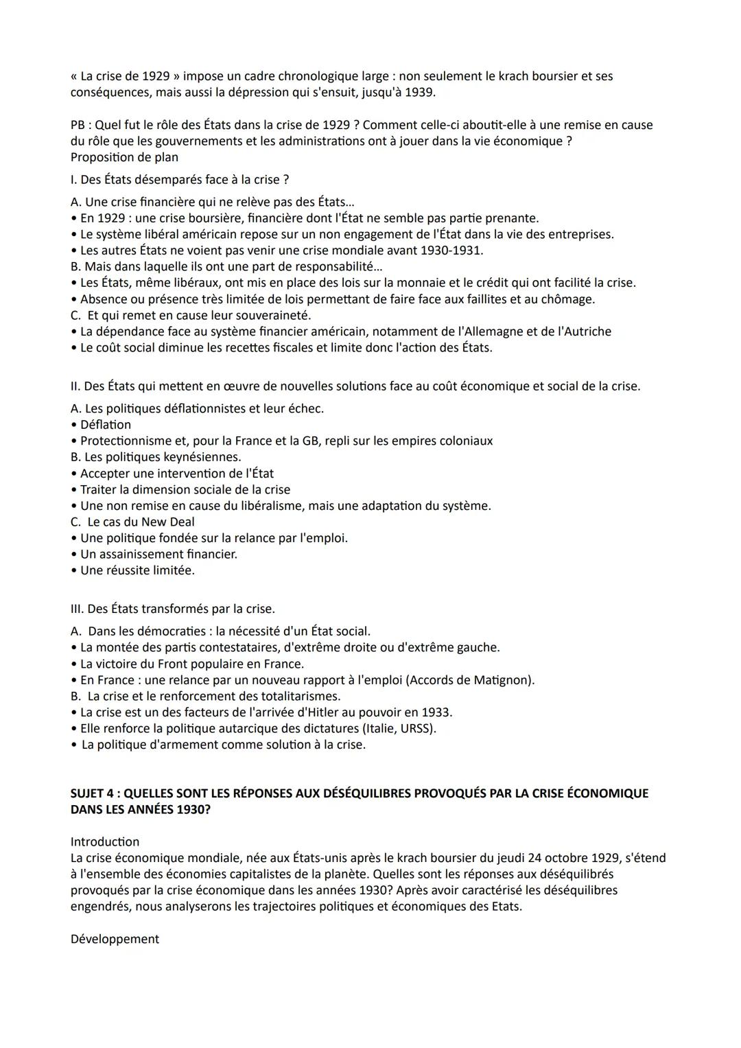CHAPITRE 1 : L'IMPACT DE LA CRISE DE 1929 : DÉSÉQUILIBRES ÉCONOMIQUES ET
SOCIAUX
SUJET 1 : COMMENT LA CRISE DE 1929 EST-ELLE DEVENUE UNE CRI