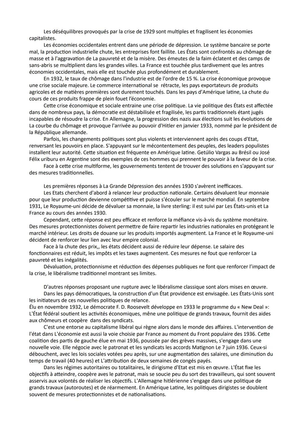 CHAPITRE 1 : L'IMPACT DE LA CRISE DE 1929 : DÉSÉQUILIBRES ÉCONOMIQUES ET
SOCIAUX
SUJET 1 : COMMENT LA CRISE DE 1929 EST-ELLE DEVENUE UNE CRI