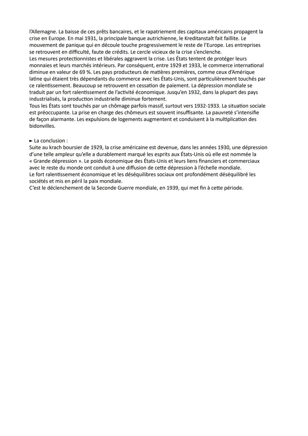 CHAPITRE 1 : L'IMPACT DE LA CRISE DE 1929 : DÉSÉQUILIBRES ÉCONOMIQUES ET
SOCIAUX
SUJET 1 : COMMENT LA CRISE DE 1929 EST-ELLE DEVENUE UNE CRI