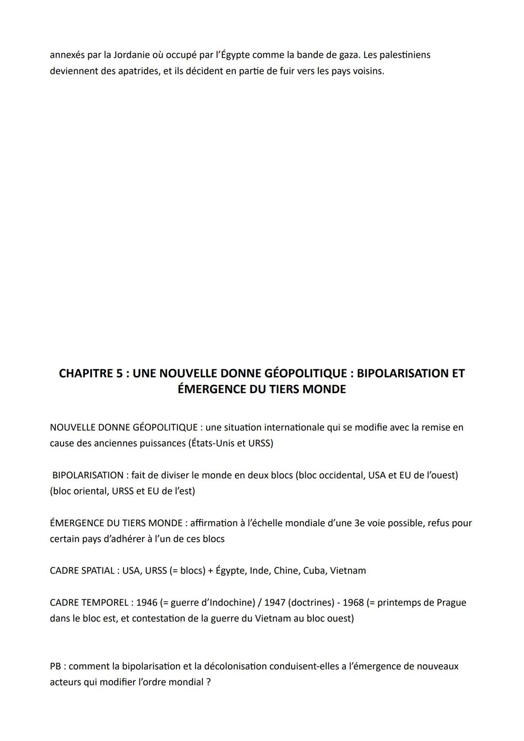 # CHAPITRE 4: LA FIN DE LA SECONDE GUERRE MONDIALE ET LES DÉBUTS
D'UN NOUVEL ORDRE MONDIAL
FIN DE LA SECONDE GUERRE MONDIALE: période de fi