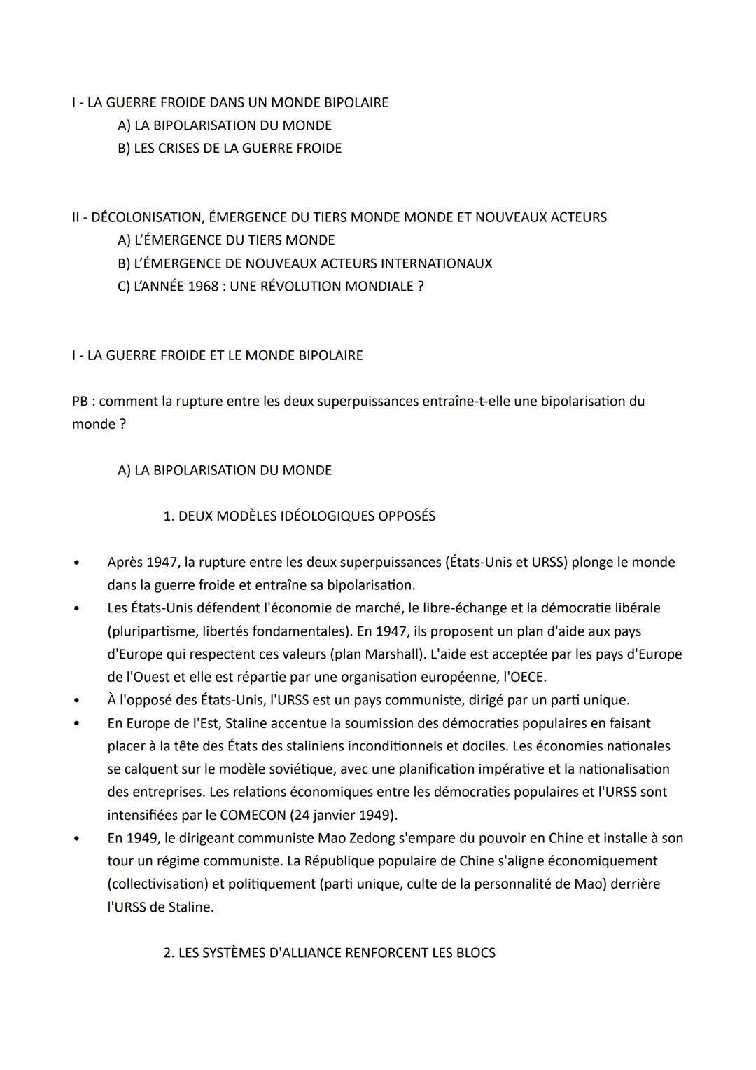 # CHAPITRE 4: LA FIN DE LA SECONDE GUERRE MONDIALE ET LES DÉBUTS
D'UN NOUVEL ORDRE MONDIAL
FIN DE LA SECONDE GUERRE MONDIALE: période de fi