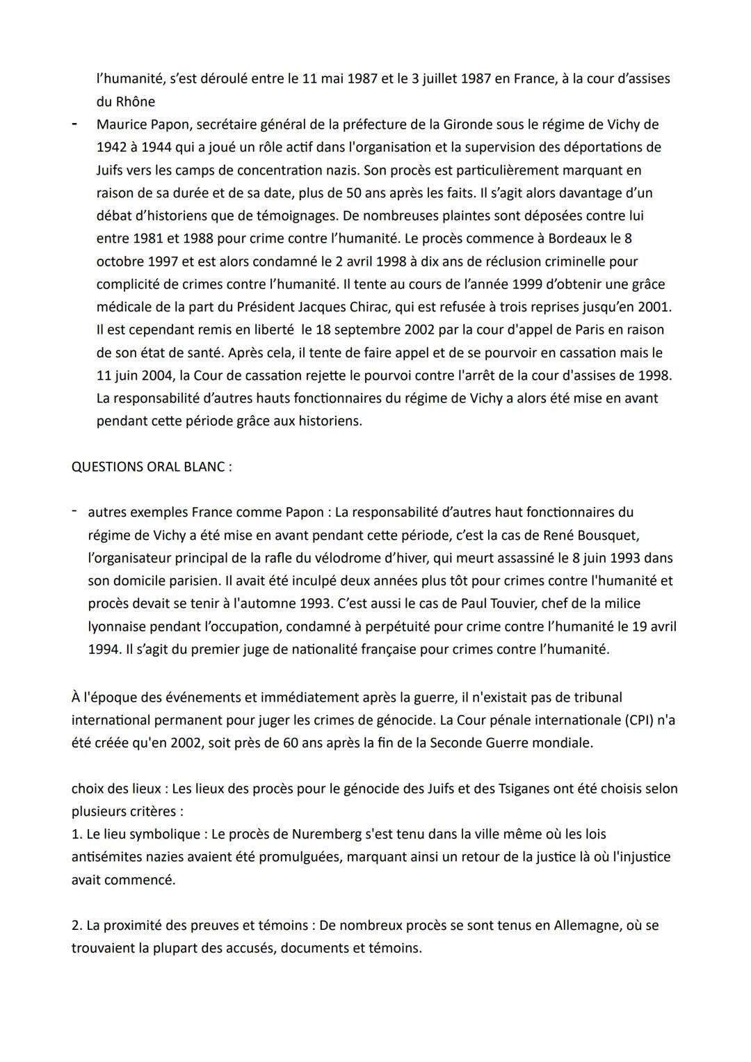 # SUJET: COMMENT LES PROCÈS DU GÉNOCIDE DES JUIFS ET DES TSIGANES ONT PERMIS DE
L'INSCRIRE DANS LA MÉMOIRE COLLECTIVE ?
INTRODUCTION:
Aprè