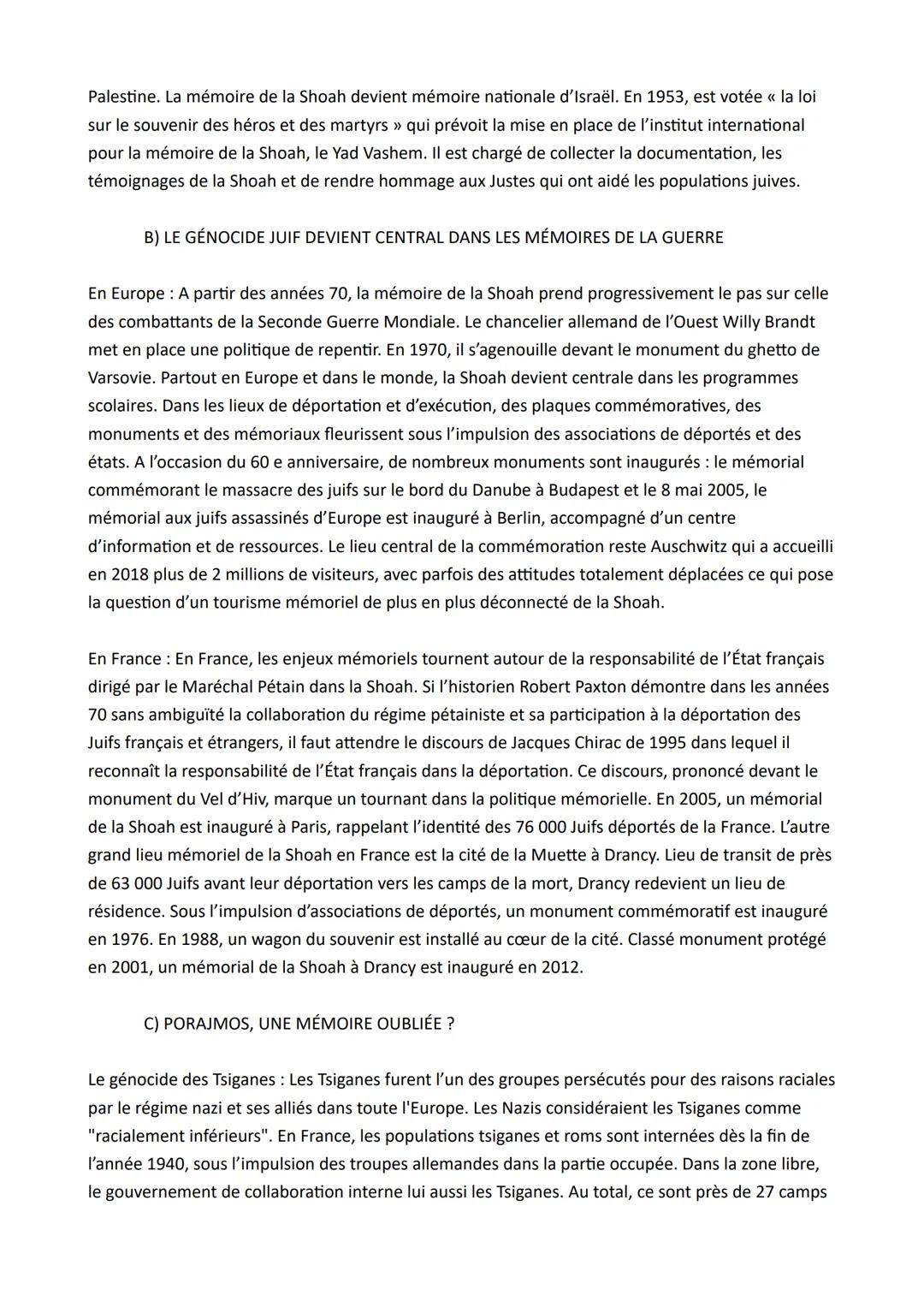 # OBJET DE TRAVAIL CONCLUSIF: L'HISTOIRE ET LES MÉMOIRES DU GÉNOCIDE DES JUIFS ET DES
TSIGANES
INTRODUCTION:
Le 27 janvier 1945, les troup