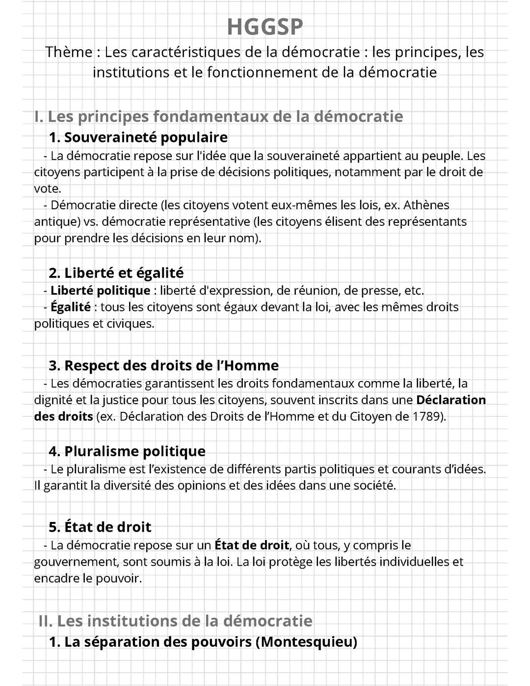 Les caractéristiques de la démocratie