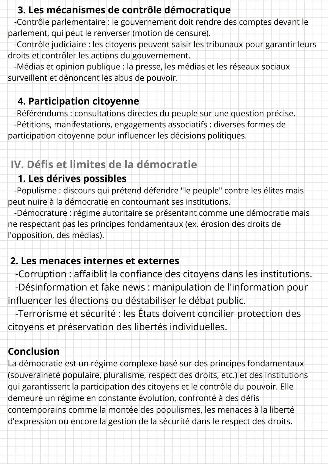 HGGSP
Thème : Les caractéristiques de la démocratie : les principes, les
institutions et le fonctionnement de la démocratie
I. Les principes