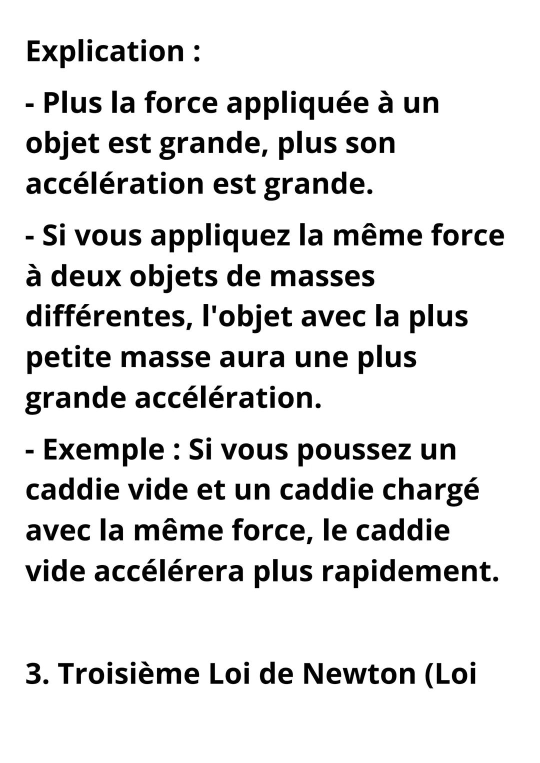 $\vec{F} = m\vec{a}$
Les Lois de Newton
Les lois de Newton sont trois
principes fondamentaux qui
décrivent le mouvement des
objets et sont