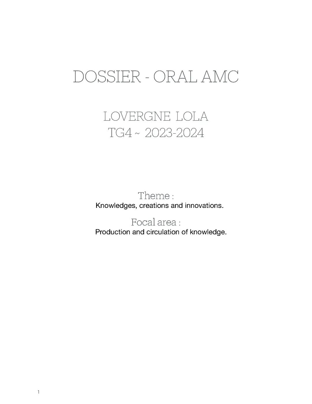 ORAL BAC AMC DOSSIER