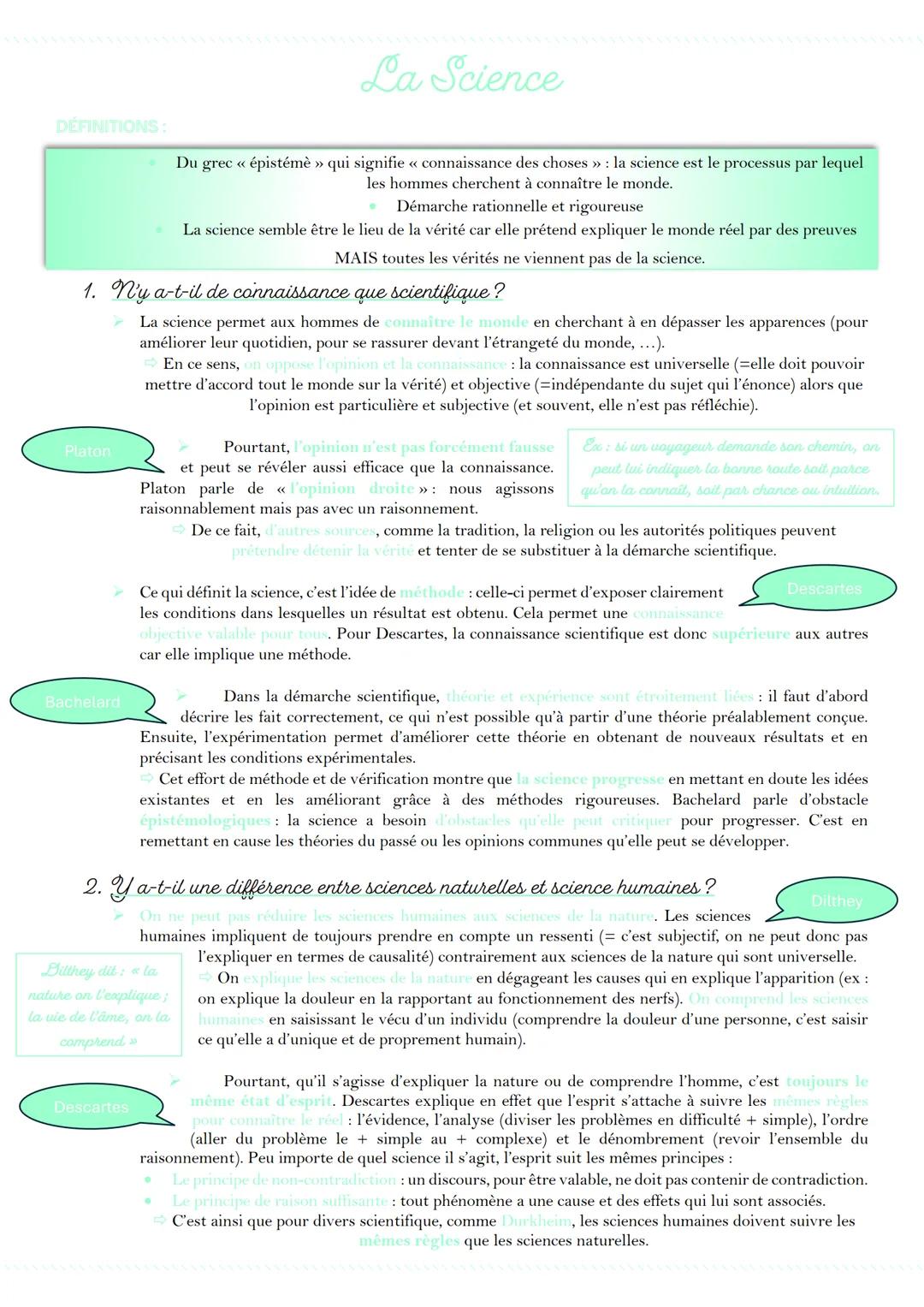 DÉFINITIONS:
La Science
Du grec << épistémè » qui signifie «< connaissance des choses >> : la science est le processus par lequel
les hommes