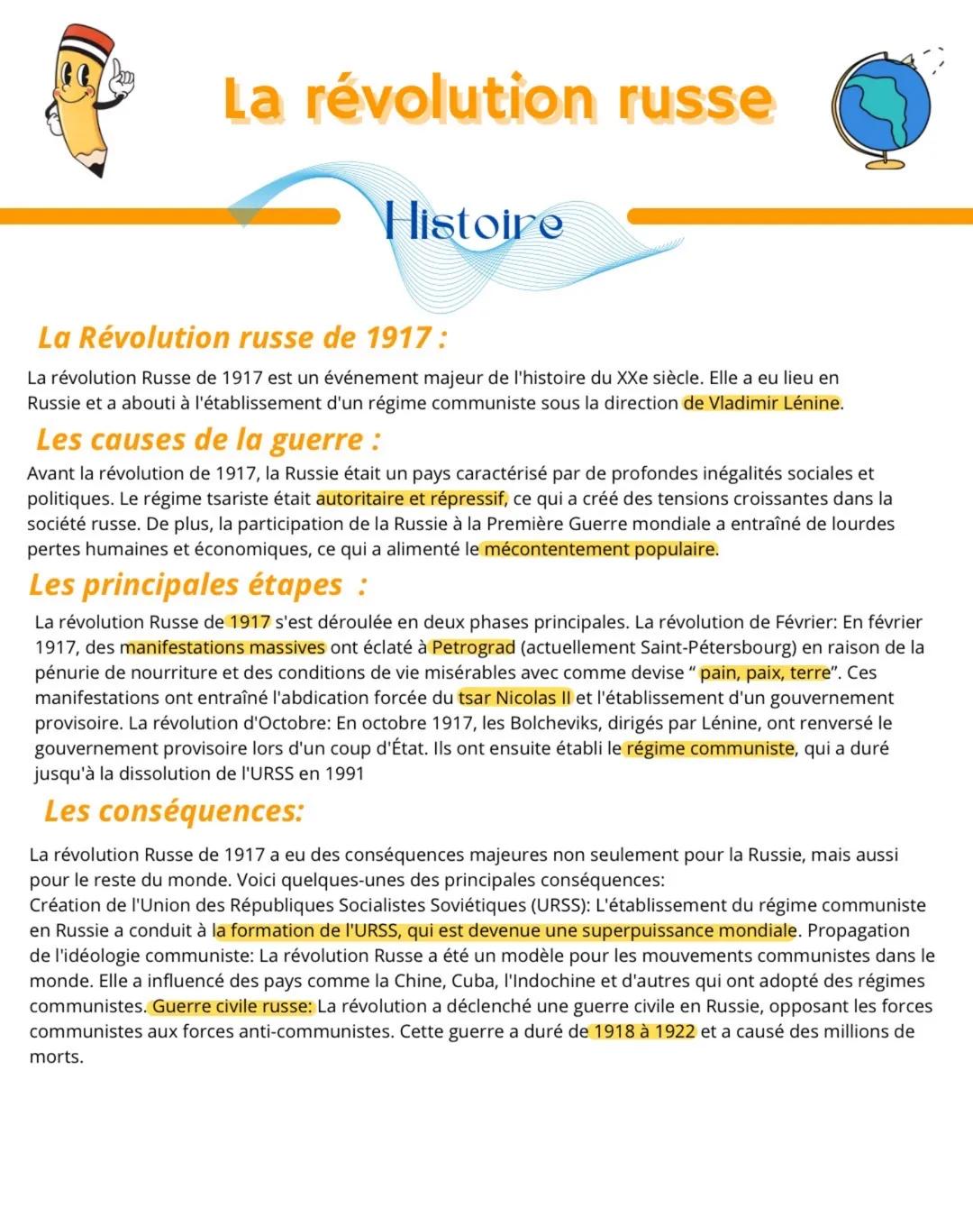 CC
La révolution russe
Histoire
La Révolution russe de 1917:
La révolution Russe de 1917 est un événement majeur de l'histoire du XXe siècle