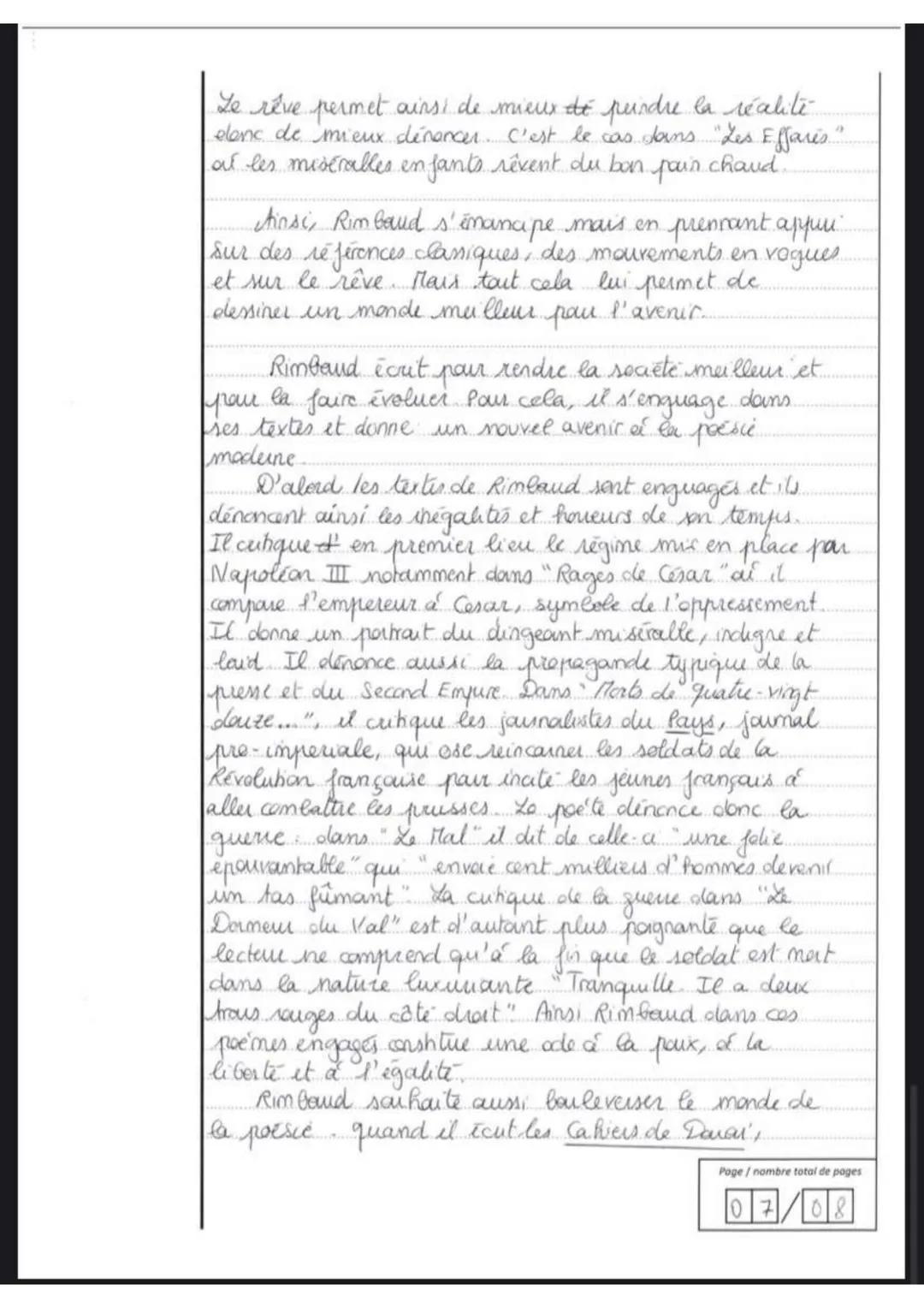 Français écrit -
Baccalauréat général
19/
A
20
Appréciation : Réflexion qui a le mérite de
s'appuyer précisément sur la citation au coeur
du