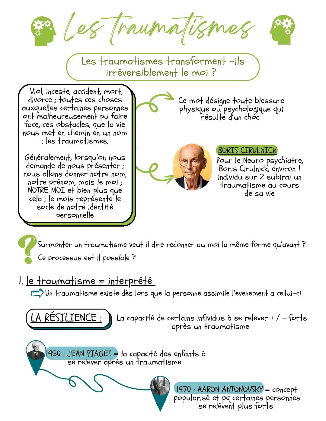 Grand Oral « les traumatismes »