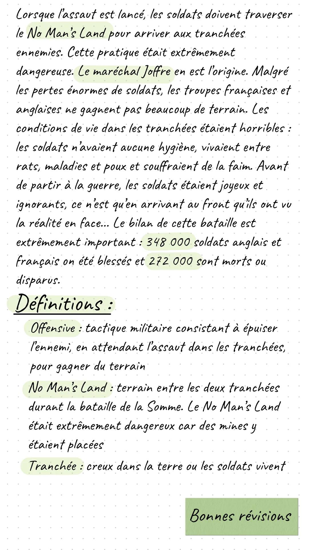 Bataille de la somme
1 juillet 1916
Points importants à retenir :
La bataille de la somme commence le 1
juillet 1916 et finit le 18 novembre