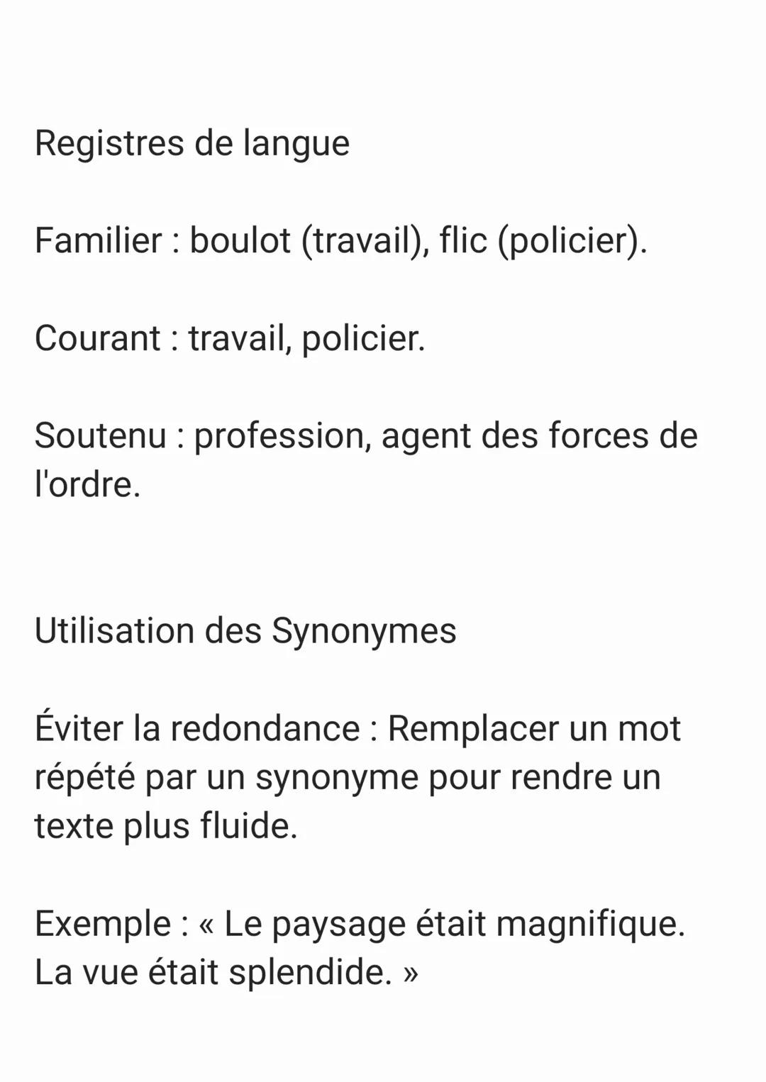 Fiche de Révision: Les Synonymes en
Français
Définition
Un synonyme est un mot ou une
expression qui a le même sens ou un sens
très proche