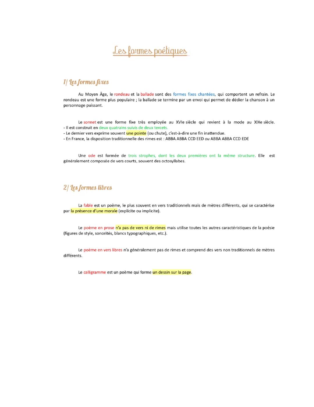 Les formules poétiques