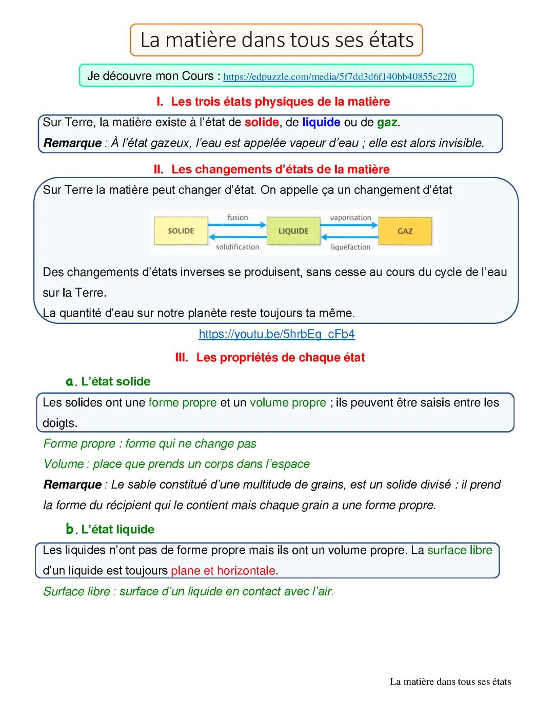 État de la matière
