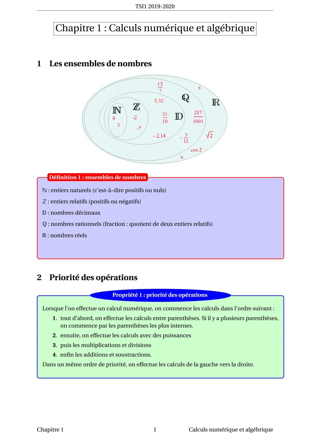Calcul numérique et algébrique