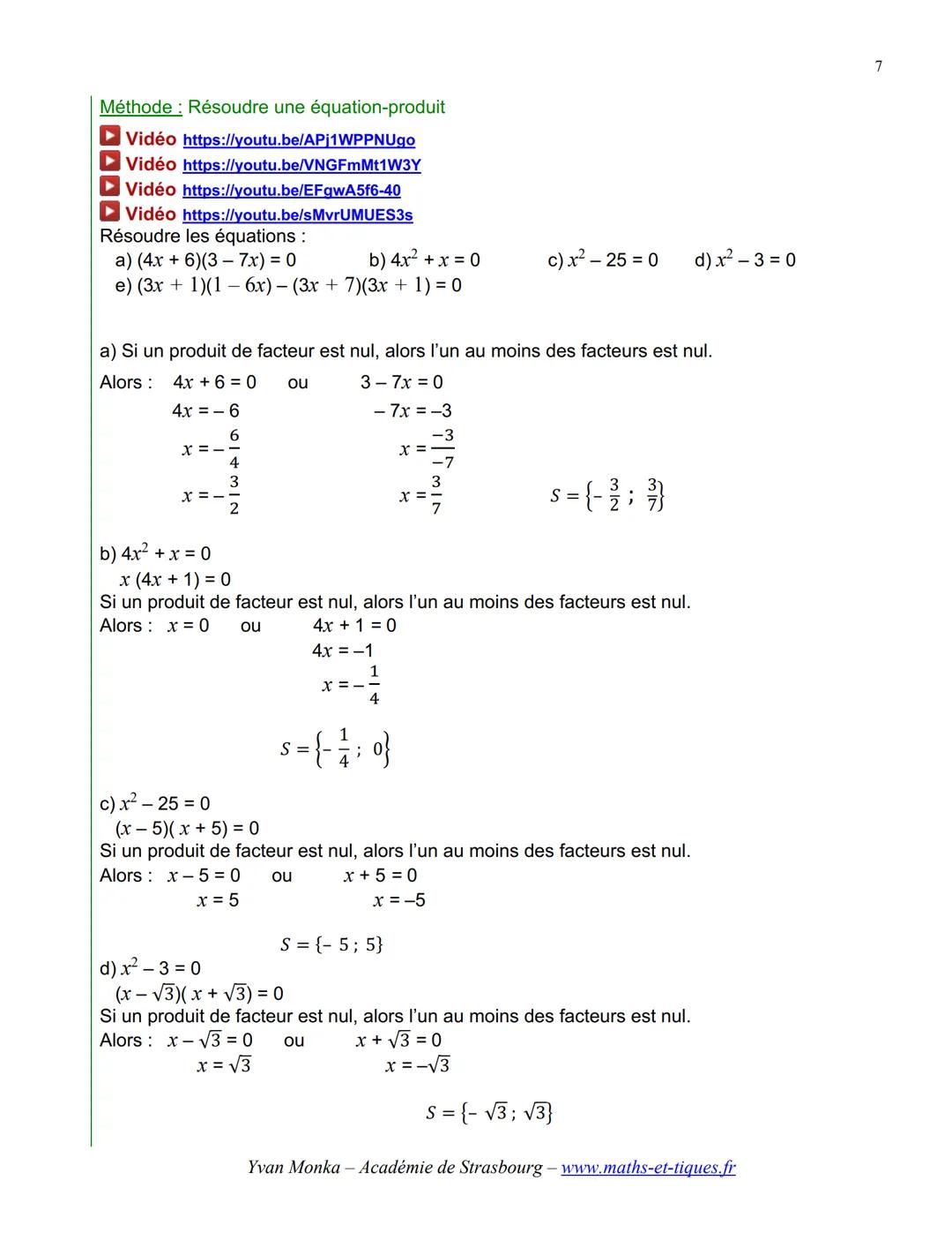 ÉQUATIONS, INÉQUATIONS
I. Notion d'équation
1) Vocabulaire
INCONNUE :
C'est une lettre qui désigne un nombre qu'on ne connaît pas.
EGALITE O