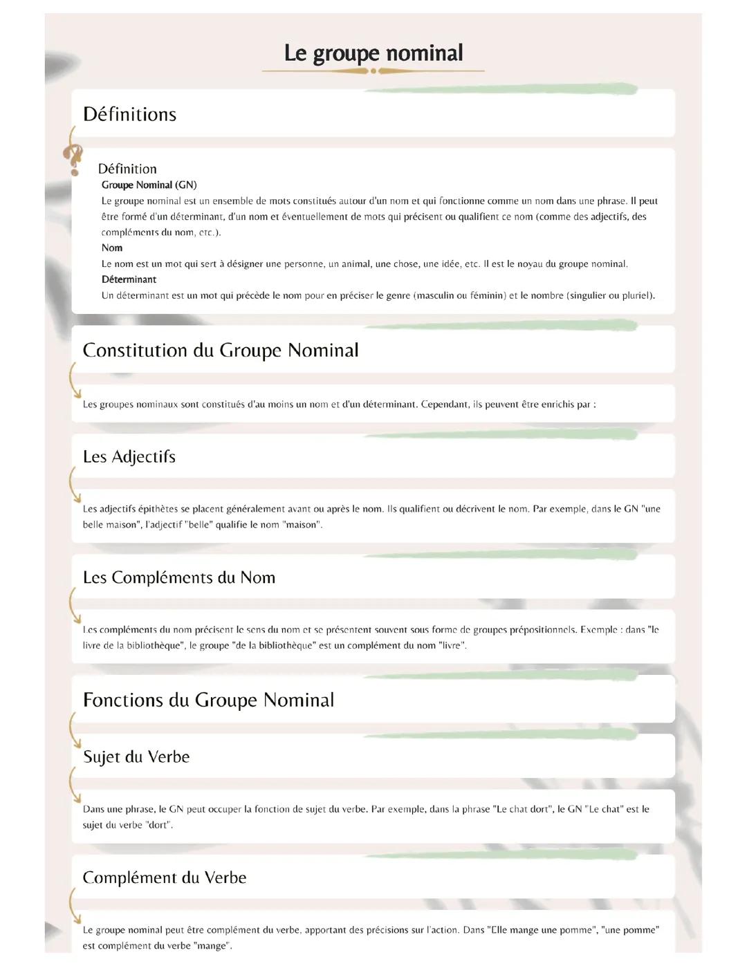 Le groupe nominal